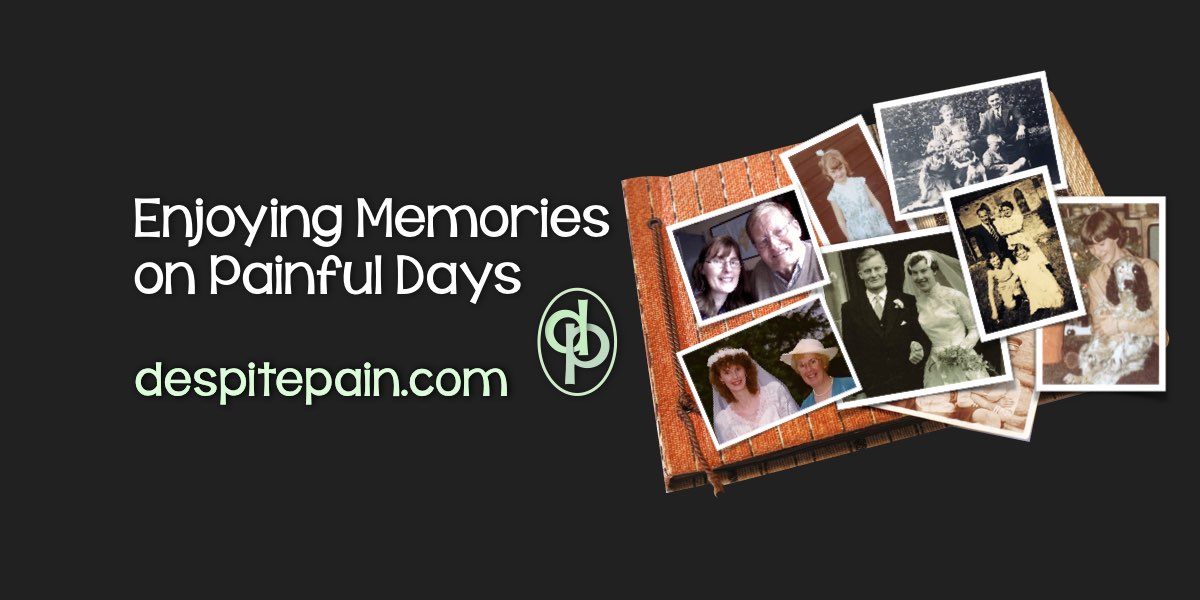 Enjoying good memories to help on painful days. Photograph album with old photographs