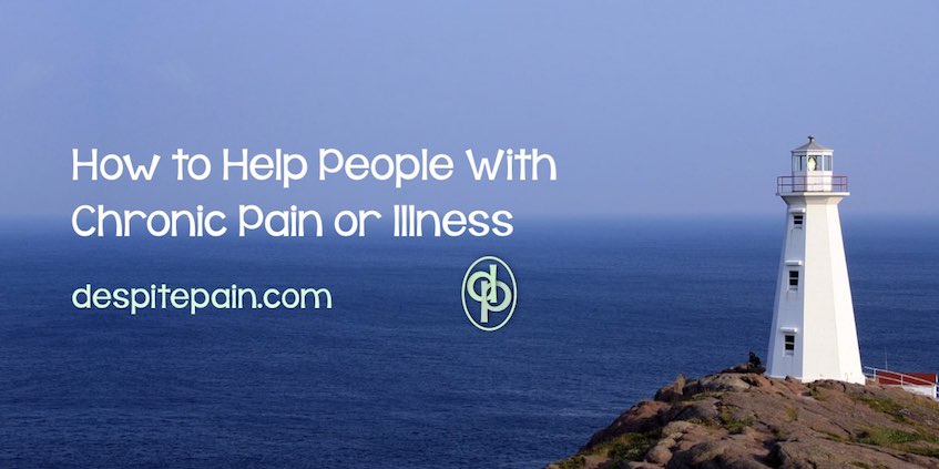 How to help people with chronic pain or illness. Picture of a white lighthouse on a hill with the sea in the background. The picture is taken during the day with a clear blue sky.