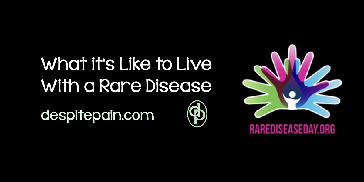 What it's like to live with a rare disease. Black background with white writing and rare disease day logo