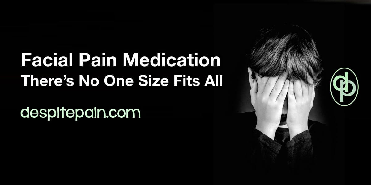 Facial pain medication. A black and white photo of a person holding their hands over their face. The background of the image is black.