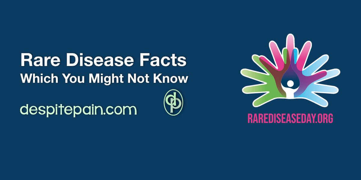 The official Rare Disease Day logo on a dark blue background. Text: Rare disease facts which you might not know.