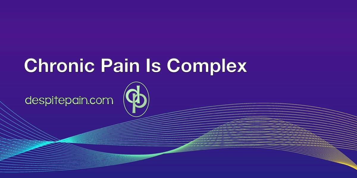 Chronic pain is complex is written on a purple background with a pale green design.